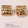 Fashion Leaves Stainless Steel Gold Plated Geometric Earrings For Women
