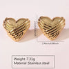Fashion Leaves Stainless Steel Gold Plated Geometric Earrings For Women