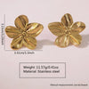 Fashion Leaves Stainless Steel Gold Plated Geometric Earrings For Women