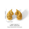 Fashion Leaves Stainless Steel Gold Plated Geometric Earrings For Women