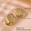 Fashion Leaves Stainless Steel Gold Plated Geometric Earrings For Women