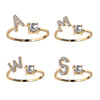 Fashion Letter Alloy Plating Zircon Unisex Open Ring