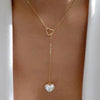 Fashion Letter Heart Shape Alloy Rhinestones Women'S Layered Necklaces Pendant Necklace