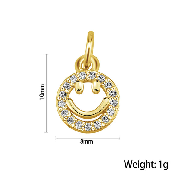 1 Piece Stainless Steel Zircon Letter Palm Mushroom