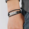 Fashion Letter Pu Leather Alloy Knitting Men'S Bracelets
