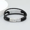 Fashion Letter Pu Leather Alloy Knitting Men'S Bracelets