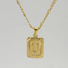 Wholesale Jewelry Fashion Letter Rectangle 304 Stainless Steel Titanium Steel 18K Gold Plated Gold Plated Pendant Necklace