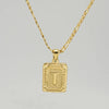 Wholesale Jewelry Fashion Letter Rectangle 304 Stainless Steel Titanium Steel 18K Gold Plated Gold Plated Pendant Necklace