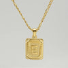 Wholesale Jewelry Fashion Letter Rectangle 304 Stainless Steel Titanium Steel 18K Gold Plated Gold Plated Pendant Necklace