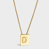 Fashion Letter Square Stainless Steel Pendant Necklace Gold Plated Stainless Steel Necklaces