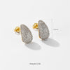 Fashion Light Luxury Copper Inlaid Zircon Hollow Drop Earrings For Women With Geometric Style And Electroplating Process