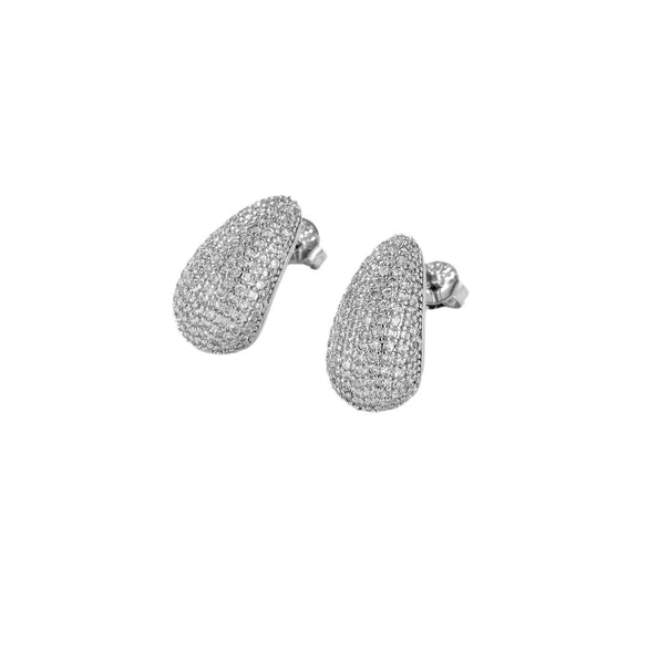 Fashion Light Luxury Copper Inlaid Zircon Hollow Drop Earrings For Women With Geometric Style And Electroplating Process