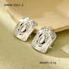 Fashion Light Luxury Geometric Square Titanium Steel And Stainless Steel Earrings With Fivepointed Star And Electroplating Design For Women