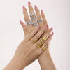 Fashion Light Luxury Geometric 316L Stainless Steel Pvd Gold Plated Adjustable Women's Ring