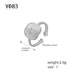 Fashion Light Luxury Geometric 316L Stainless Steel Pvd Gold Plated Adjustable Women's Ring