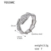 Fashion Light Luxury Geometric 316L Stainless Steel Pvd Gold Plated Adjustable Women's Ring