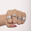 Fashion Light Luxury Geometric 316L Stainless Steel Pvd Gold Plated Adjustable Women's Ring