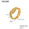 Fashion Light Luxury Geometric 316L Stainless Steel Pvd Gold Plated Adjustable Women's Ring