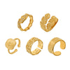 Fashion Light Luxury Geometric 316L Stainless Steel Pvd Gold Plated Adjustable Women's Ring