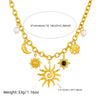 Fashion Light Luxury High End Sense Gold Plated Stainless Steel Star Shaped Pendant Necklace With O Word Chain And Gem Pearl Accessories Electroplated