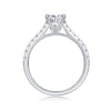 Fashion Light Luxury Moissanite Ring 925 Sterling Silver Geometric Set With Diamonds For Women