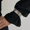 Fashion Light Luxury Punk Style Beaded Slub Plastic Glazed Curved Electroplated Bracelet