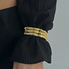 Fashion Light Luxury Punk Style Beaded Slub Plastic Glazed Curved Electroplated Bracelet