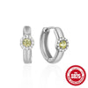 Fashion Light Luxury Retro Personality Zircon Earrings For Women Silver With Geometric Pattern Electroplated
