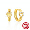 Fashion Light Luxury Retro Personality Zircon Earrings For Women Silver With Geometric Pattern Electroplated