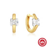 Fashion Light Luxury Retro Personality Zircon Earrings For Women Silver With Geometric Pattern Electroplated