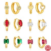 Fashion Light Luxury Retro Personality Zircon Earrings For Women Silver With Geometric Pattern Electroplated