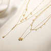 Fashion Light Luxury Stainless Steel Geometric Star Tassel Necklace 18K Gold Plated