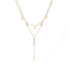 Fashion Light Luxury Stainless Steel Geometric Star Tassel Necklace 18K Gold Plated
