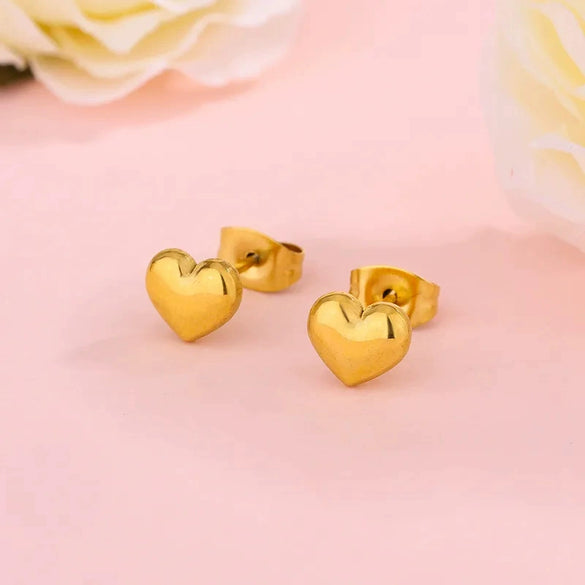 Fashion Light Luxury Sweet Loveshaped Stainless Steel Earrings With Electroplating For Women