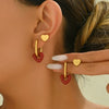 Fashion Light Luxury Sweet Loveshaped Stainless Steel Earrings With Electroplating For Women
