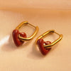 Fashion Light Luxury Sweet Loveshaped Stainless Steel Earrings With Electroplating For Women