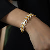 Fashion Light Luxury 316L Stainless Steel Gold Plated Diamond Leaf Shape Bracelet Jewelry For Women