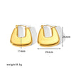 Fashion Light Luxury Titanium Steel Hollow Geometric Women's Earrings With Electroplating