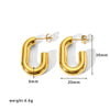 Fashion Light Luxury Titanium Steel Hollow Geometric Women's Earrings With Electroplating