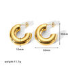 Fashion Light Luxury Titanium Steel Hollow Geometric Women's Earrings With Electroplating