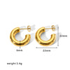 Fashion Light Luxury Titanium Steel Hollow Geometric Women's Earrings With Electroplating