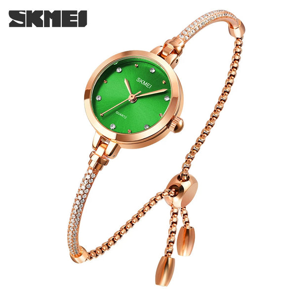 Fashion Light Luxury Women's Quartz Watch Stainless Steel Metal Round Dial