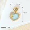 Fashion Light Luxury Zircon Jewelry Pendant Copper Heart Shape Rhombus Electroplated For Female