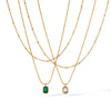 Fashion Light Luxury Zircon Stainless Steel Necklace Women's Electroplated Geometric Ball Chain With Artificial Crystal Pendant