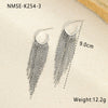 Fashion Long Tassel Stainless Steel Women's Exaggerated Geometric Earrings With Electroplating