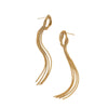 Fashion Long Tassel Stainless Steel Women's Exaggerated Geometric Earrings With Electroplating