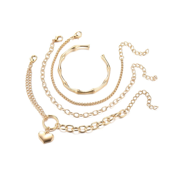 Fashion Love Bamboo Opening Alloy Bracelet Jewelry Electroplated