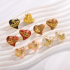 Fashion Love Earrings Light Luxury Stainless Steel Women's Earrings With Heart Shape And Geometric Pattern Vacuum Plated In Furnace 18K