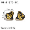 Fashion Love Earrings Light Luxury Stainless Steel Women's Earrings With Heart Shape And Geometric Pattern Vacuum Plated In Furnace 18K