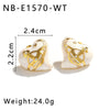 Fashion Love Earrings Light Luxury Stainless Steel Women's Earrings With Heart Shape And Geometric Pattern Vacuum Plated In Furnace 18K